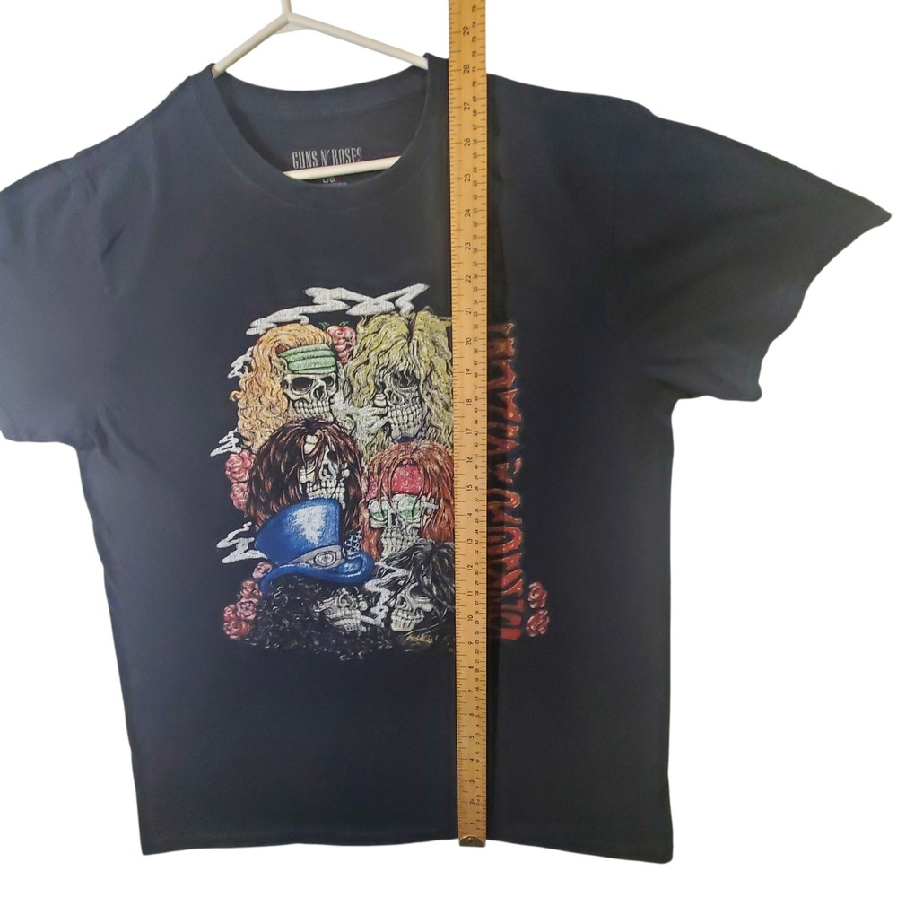 Guns N Roses Band Graphic T-Shirt Large Black Skulls Rock Tee 2017 Authentic - Picture 5 of 6